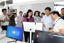 Bộ trưởng Đào Hồng Lan kiểm tra tiến độ thực hiện Triển lãm thành tựu Y tế Việt Nam