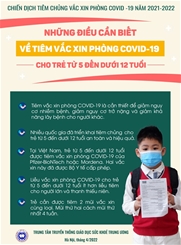 Những điều cần biết về tiêm vắc xin phòng COVID -19 cho trẻ từ 5 đến dưới 12 tuổi