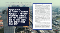 Nghị quyết số 72-NQ/TW về một số giải pháp đột phá trong bảo vệ, chăm sóc và nâng cao sức khỏe nhân dân