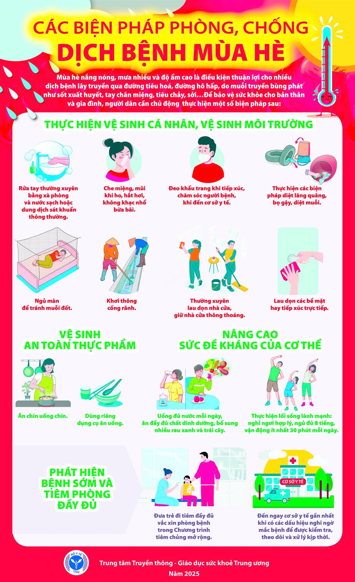 Các biện pháp phòng, chống dịch bệnh mùa hè