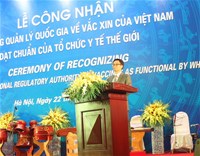 Lễ công nhận Hệ thống quản lý Quốc gia về vắc xin của Việt Nam đạt chuẩn của Tổ chức Y tế Thế giới