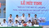 Huyện Thới Lai, thành phố Cần Thơ: Mít tinh hưởng ứng chiến dịch “Người dân tự diệt muỗi, diệt lăng quăng phòng, chống dịch bệnh do vi rút Zi ka và sốt xuất huyết”