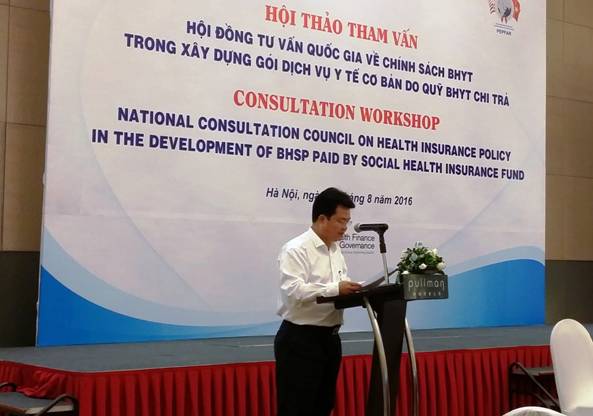 Hội thảo tham vấn Hội đồng tư vấn quốc gia về chính sách trong xây dựng gói dịch vụ y tế cơ bản do quỹ BHYT chi trả