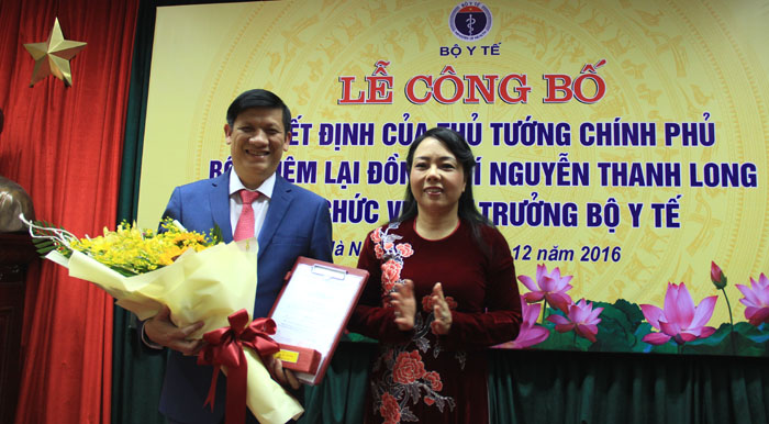 Công bố Quyết định của Thủ tướng Chính phủ bổ nhiệm lại đồng chí Nguyễn Thanh Long giữ chức vụ Thứ trưởng Bộ Y tế