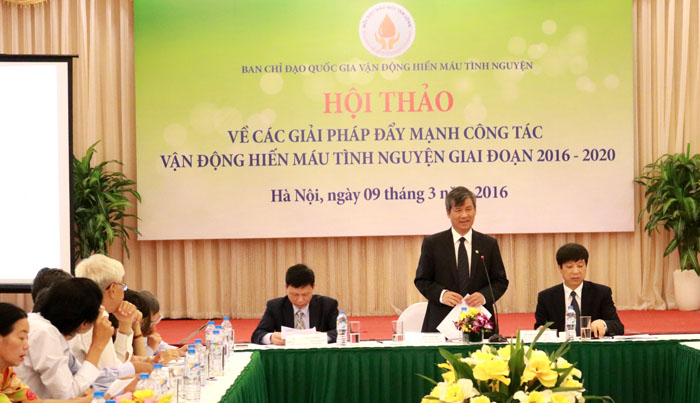Hội thảo về các giải pháp đẩy mạnh công tác vận động hiến máu tình nguyện giai đoạn 2016 - 2020