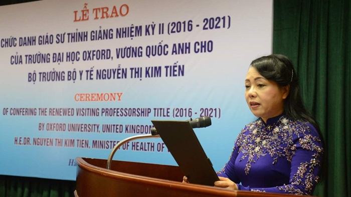Đại học Oxford trao chức danh Giáo sư thỉnh giảng cho Bộ trưởng Bộ Y tế Nguyễn Thị Kim Tiến