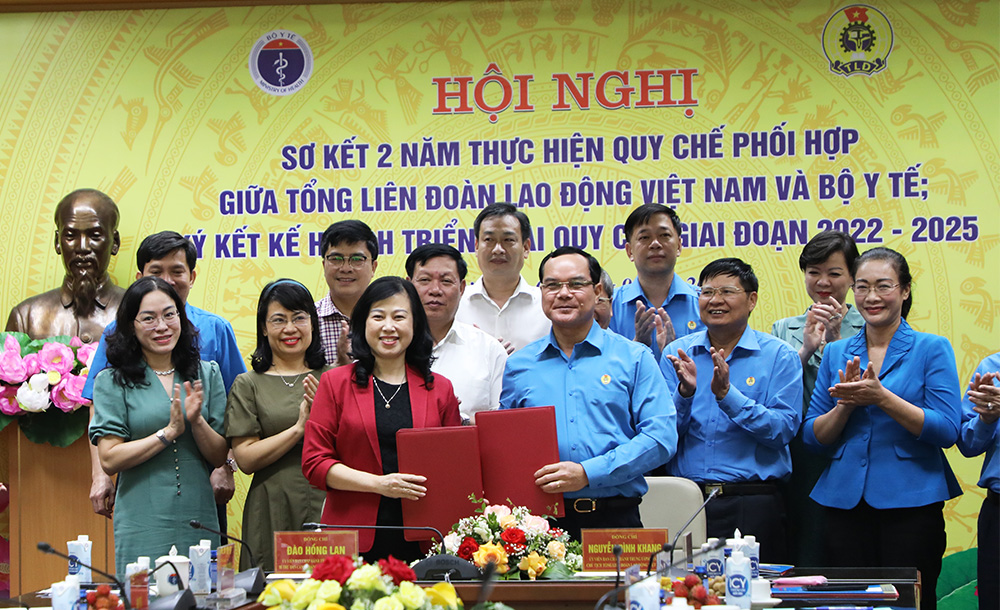 Hội nghị sơ kết 02 năm thực hiện Quy chế phối hợp giữa Bộ Y tế và Tổng Liên đoàn Lao động Việt Nam